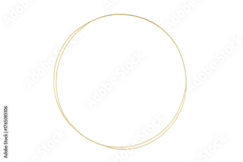 Gold oval frame design featuring elegant thin double rings for certificate or wedding invitation, transparent background