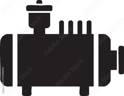 Air Brake Compressor Silhouettes Vector Part Icon