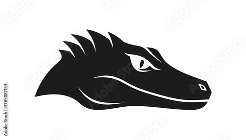 Monochrome Alligator Profile A Striking Vector Illustration for Creative Projects and Designs