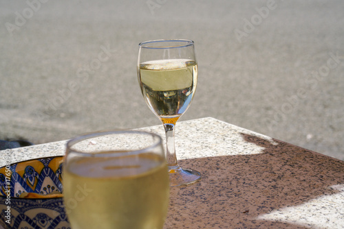 Aperitivo, glass of wine 