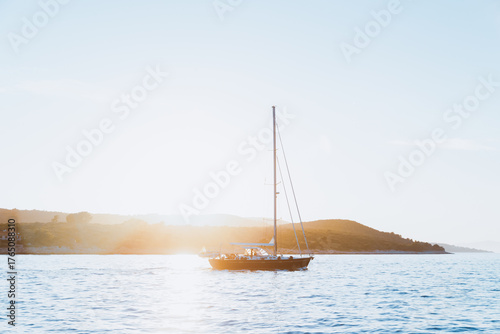 Serene Beauty of Sailing at Sunset