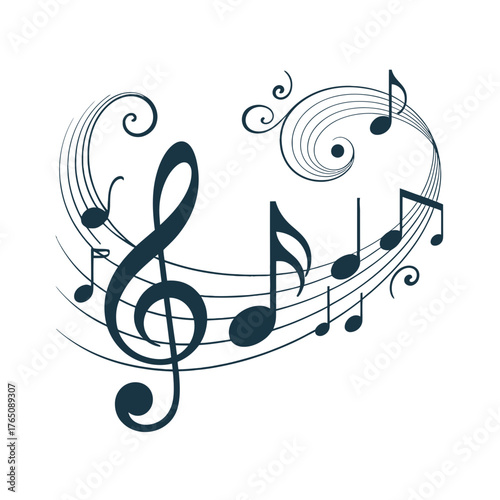 Download vector music notes illustration for musical composition and notation design
