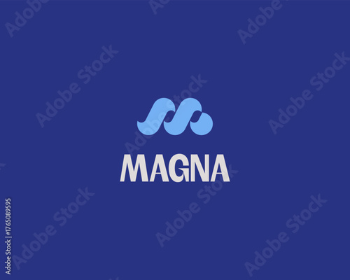 A letter M logo from abstract waves. Creative monogram initial vector logotype.