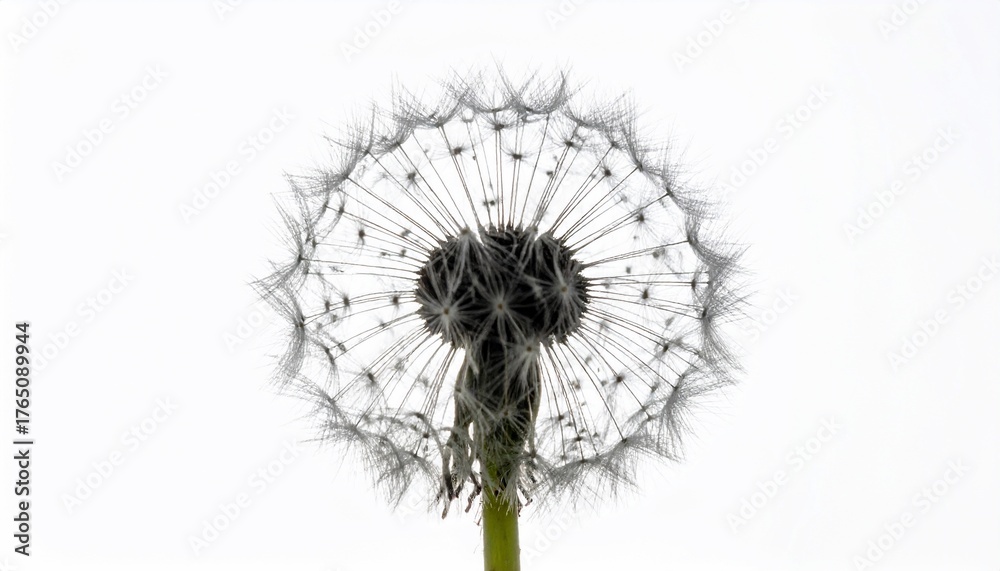 custom made wallpaper toronto digitalA Delicate Dandelion Seed Head Illuminated Against a Pure White Background