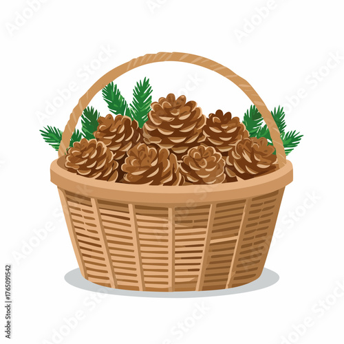 Basket of pinecones
