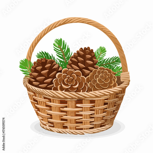 Basket of pinecones
