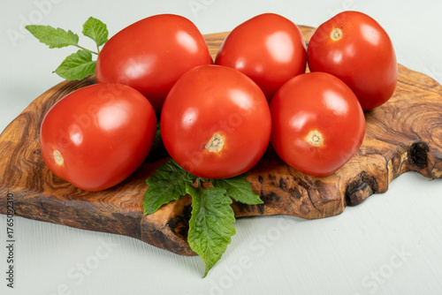 Red ripe roma tomatoes used for pasta sauce or tomatpes sauce in Italian cuisine