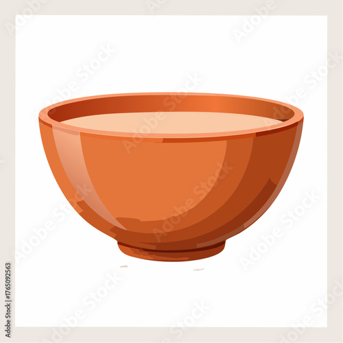 Clay bowl with simple glaze
