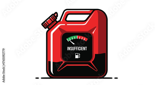 Fuel canister displaying an empty gauge, warning of a depleted reserve
