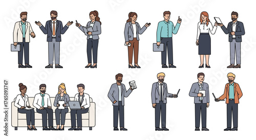 Diverse group of business professionals showcasing modern office lifestyle