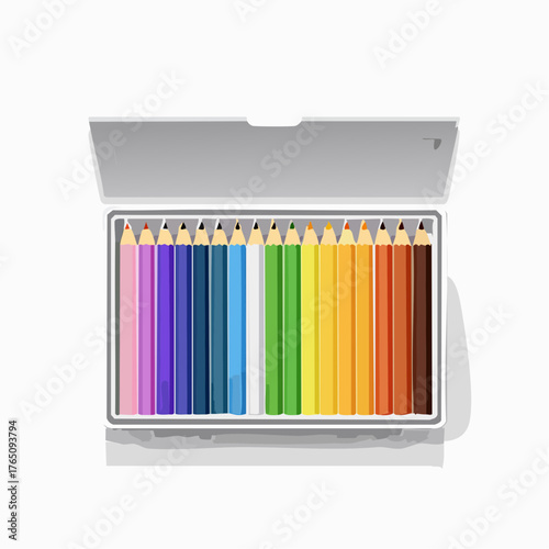 Box of crayons half opened
