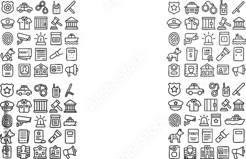 Police and Law Enforcement Icon Set Collection 4.