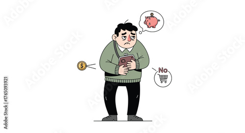 Concept illustration of financial hardship and economic challenge plight