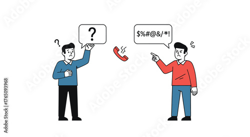 Frustration and confusion arising from an interrupted phone conversation