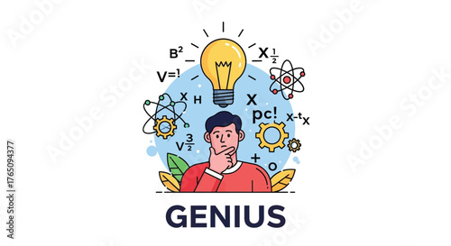 Conceptual illustration demonstrating intelligent thinking and innovation