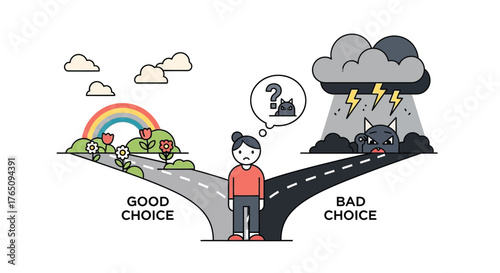 Crossroads of Destiny: Choosing Between Positive and Negative Outcomes
