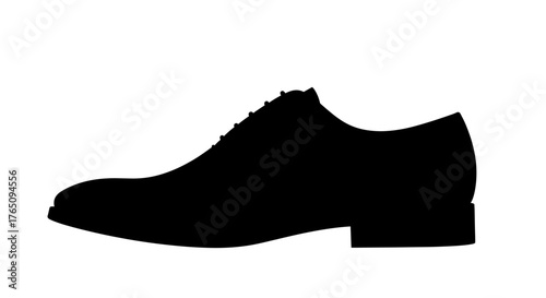 Elegant black silhouette of a classic Oxford dress shoe, perfect for formal occasions and sophisticated style