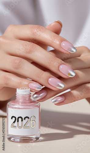 woman hands with cream, 2026 number nail polish