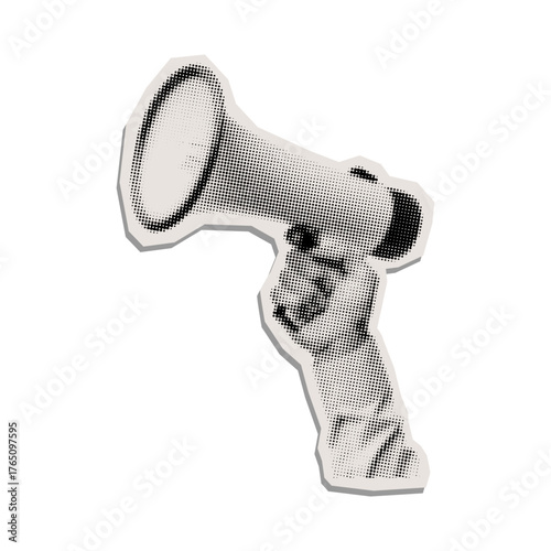 Megaphone Halftone Collage