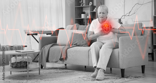 Mature woman having heart a...