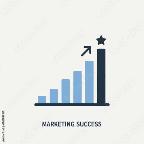 Bar chart shows upward trend with star on highest bar.