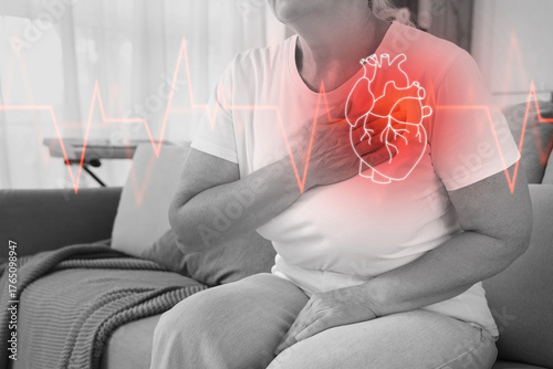 Mature woman having heart a...