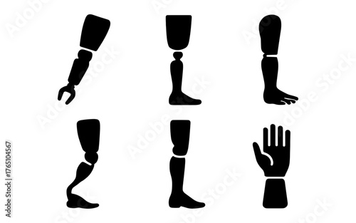 Silhouette prosthetic limbs set: arms and legs variants