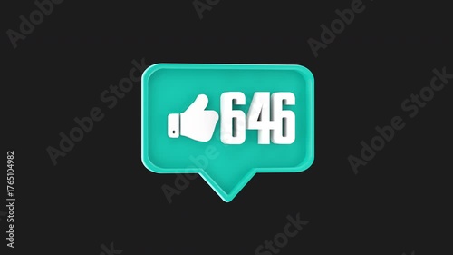 3D Animation of Comment Blue Counter