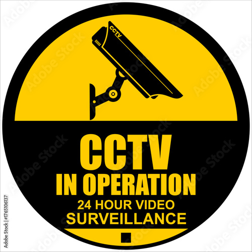 CCTV in operation, sign vector