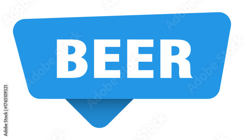 beer sticker. beer blue sign isolated on transpatent background