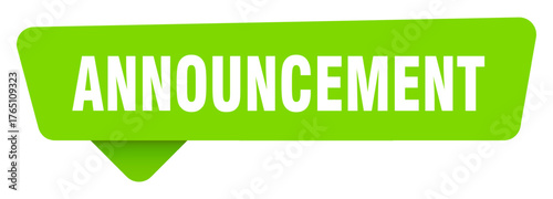 announcement green sign isolated on transpatent background. announcement sticker