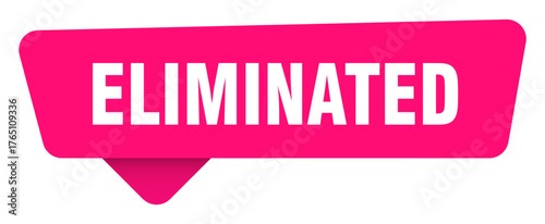 eliminated magenta sticker isolated on transpatent background. eliminated sign