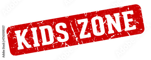kids zone rectangular sign. kids zone stamp