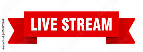 live stream ribbon isolated on transparent background. live stream ribbon