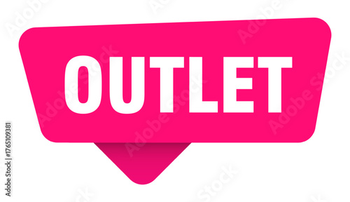 outlet magenta sticker isolated on transpatent background. outlet sign