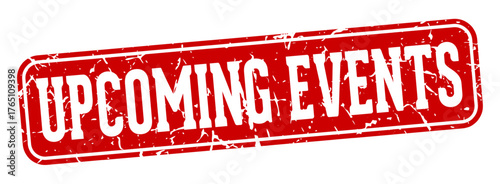 upcoming events rectangular sign. upcoming events stamp