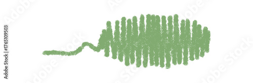 Chalk sketch speech bubble icon in green. Balloon for dialog and chat, with message as conversation element. Hand drawn bubble style, rustic grunge mood, seamless for social media or playful text