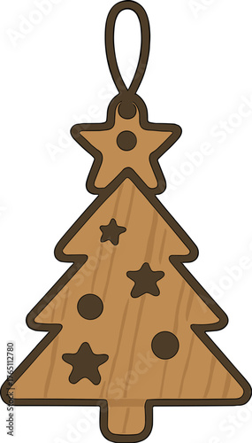 Instant wide Polaroid film snapshot of a handmade wooden Christmas ornament decoration