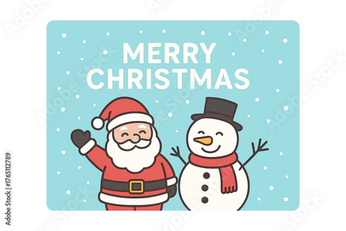 The Christmas and New Year festive collection includes a light‑blue greeting card featuring “Merry Christmas” text, Santa Claus, and a snowman