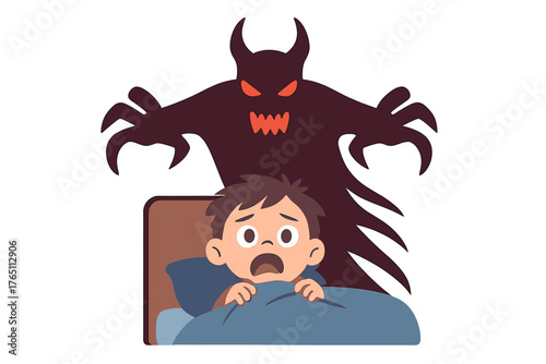 A demon appears in children’s dreams, violating their psyche by linking to age‑inappropriate films and evoking childhood fears, horrors, and phobias