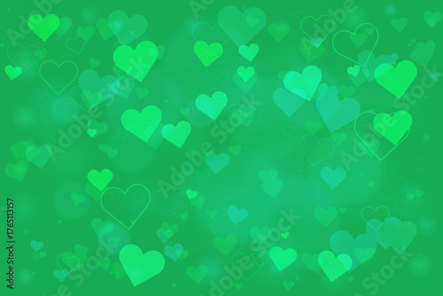 Beautiful Green Heart Background for Love-Themed Projects and Designs