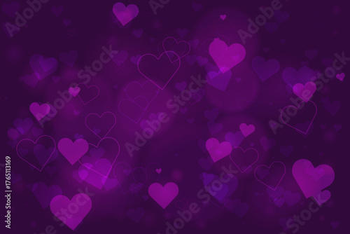 Purple Heart Background Design for Romantic Themes, Weddings, and Celebrations