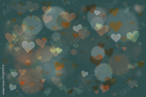 Heart Patterns and Bokeh Background for Romantic Decorations and Digital Art