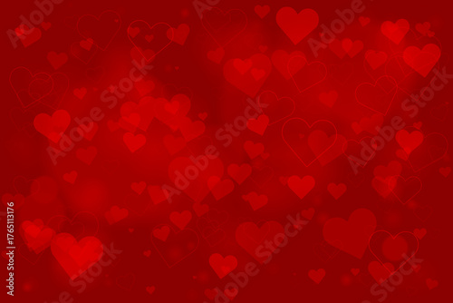 Red Background with Hearts for Romantic Themes and Celebrations