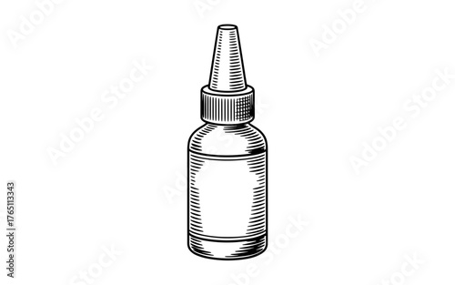 a medicine bottle with a dropper and blank label, suitable for health or pharmacy themes.