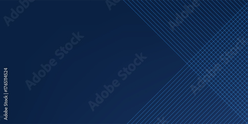 Blue background. Vector abstract, science, futuristic, energy technology concept. Digital image of light rays, stripes lines with blue light over dark blue background