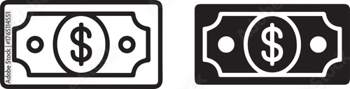 black and white inverse money icon duo modern flat vector dollar bill ai eps png jpeg
