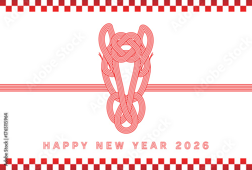 おしゃれシンプルな2026年午年年賀状
