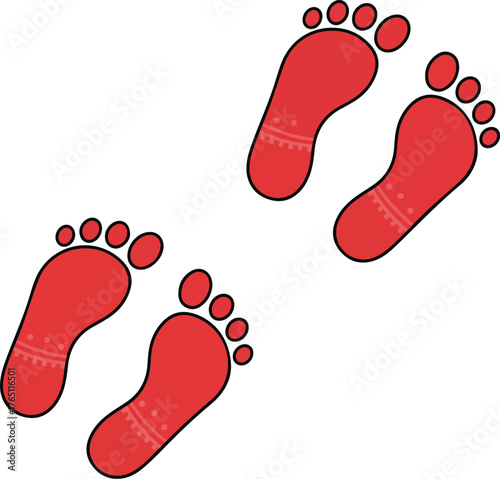 Lakshmi Charan Vector Illustration of Sacred Divine Feet with Religious Symbolism