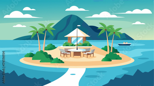 An exclusive retreat on a private island with secluded beaches and crystal clear waters perfect for snorkeling. Guests can enjoy a private dinner on the beach while watching the